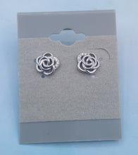 Load image into Gallery viewer, Rose Flower CZ Stud Earrings
