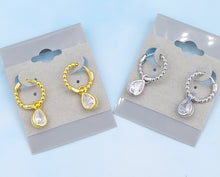 Load image into Gallery viewer, Beaded Huggie with Pear Shaped Drop