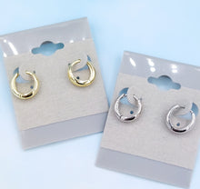 Load image into Gallery viewer, Small Chubby Huggie Hoop Earrings - Gold Plated or Sterling Silver