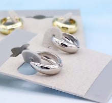 Load image into Gallery viewer, Small Chubby Huggie Hoop Earrings - Gold Plated or Sterling Silver