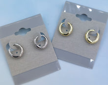 Load image into Gallery viewer, Small Chubby Huggie Hoop Earrings - Gold Plated or Sterling Silver