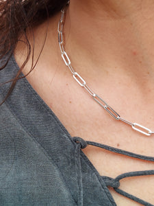 Large Link Paperclip Necklace - Sterling Silver