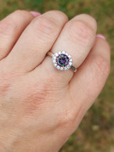 Load image into Gallery viewer, Round Mystic Topaz with Halo Ring - Sterling Silver