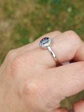 Load image into Gallery viewer, Round Mystic Topaz with Halo Ring - Sterling Silver