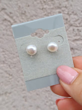 Load image into Gallery viewer, Pearl Stud Earrings - Sterling Silver