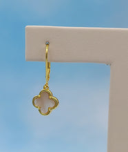 Load image into Gallery viewer, Quatrefoil Leverback Earrings - Gold Plated Sterling Silver