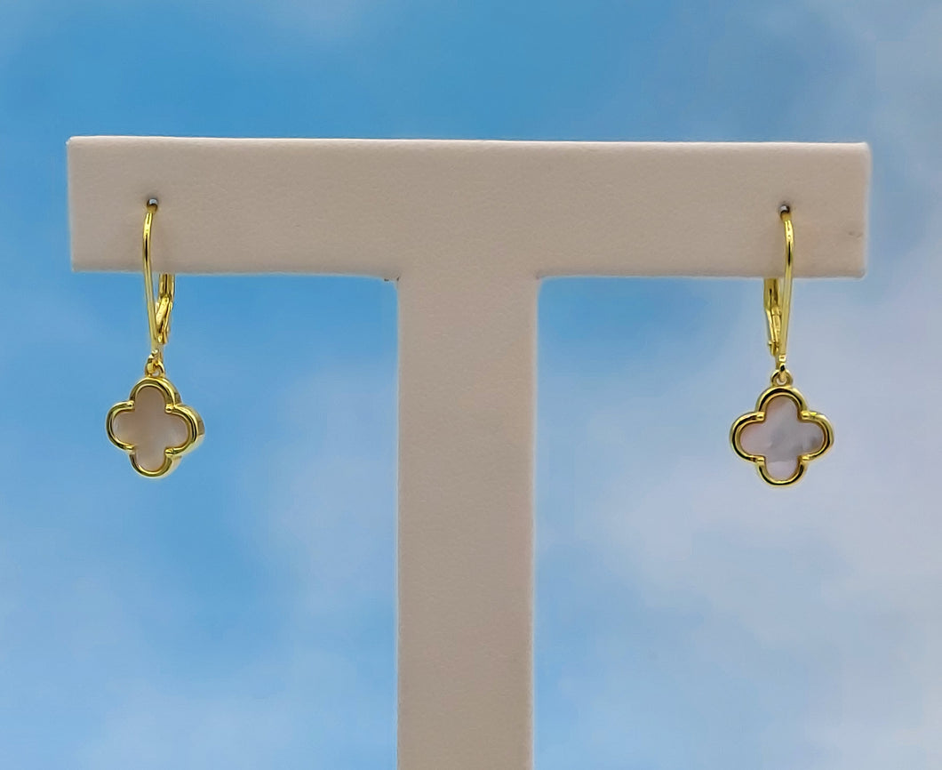 Quatrefoil Leverback Earrings - Gold Plated Sterling Silver
