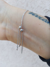 Load image into Gallery viewer, CZ Cross Bolo Bracelet - Sterling Silver