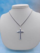 Load image into Gallery viewer, Plain Polished Cross &amp; 18 Inch Chain - Sterling Silver