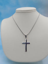 Load image into Gallery viewer, Flat Polished Cross &amp; 20 Inch Chain - Sterling Silver