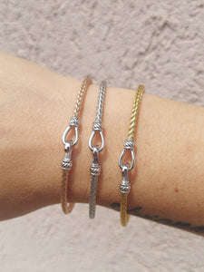 Petite Italian Hook Bangle Bracelet ~ extended fit size