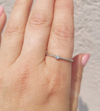 Load image into Gallery viewer, Dainty Dotted Bezel Ring - Sterling Silver