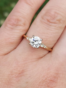 1.07 Carat Round Engagement Ring - 14K Yellow Gold - One Of A Kind