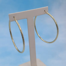 Load image into Gallery viewer, 2.5" Large Diamond-cut Hoop Earrings - 14K Yellow Gold