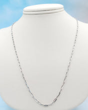 Load image into Gallery viewer, 24" Light Paperclip Link Necklace - 14K White Gold