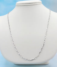 Load image into Gallery viewer, 24" Light Paperclip Link Necklace - 14K White Gold