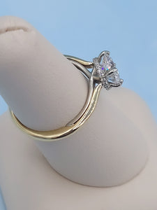 1.37 Carat Round Brilliant Lab Diamond Engagement Ring - 14K Yellow & White Gold