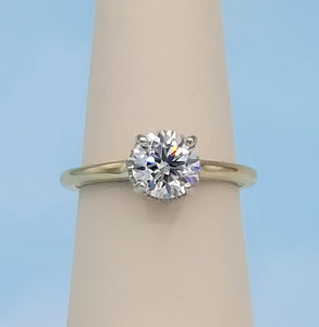 1.37 Carat Round Brilliant Lab Diamond Engagement Ring - 14K Yellow & White Gold