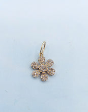 Load image into Gallery viewer, Diamond Flower Charm - 14K Gold