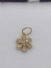 Load image into Gallery viewer, Diamond Flower Charm - 14K Gold