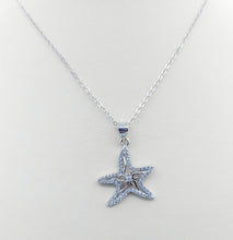 Load image into Gallery viewer, Starfish with CZ Necklace - Sterling Silver