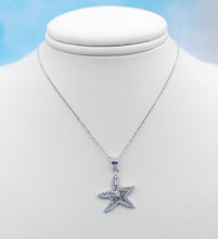 Load image into Gallery viewer, Starfish with CZ Necklace - Sterling Silver