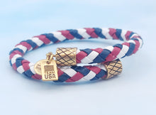 Load image into Gallery viewer, Team USA Red White &amp; Blue Leather Wrap Bracelet - Alex and Ani