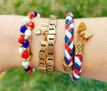 Load image into Gallery viewer, Team USA Red White &amp; Blue Leather Wrap Bracelet - Alex and Ani