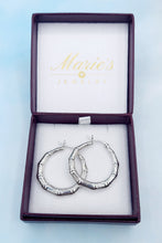 Load image into Gallery viewer, 1" Bamboo Hoops -Sterling Silver