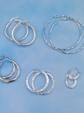Load image into Gallery viewer, 1" Bamboo Hoops -Sterling Silver