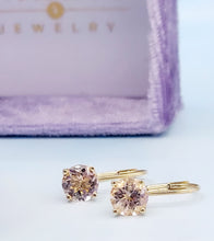 Load image into Gallery viewer, Morganite Leverback Earrings - Custom Marie's Design