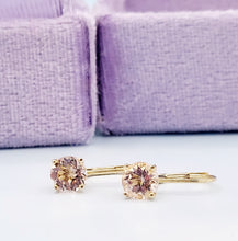 Load image into Gallery viewer, Morganite Leverback Earrings - Custom Marie's Design