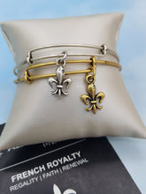 Load image into Gallery viewer, Fleur De Lis "French Loyalty" Charm Bangle II Bangle Bracelet - Alex and Ani