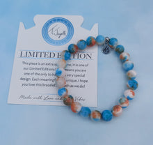 Load image into Gallery viewer, Orange Blue White Jade Stacker - TJazelle - Limited Edition