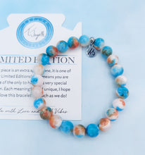 Load image into Gallery viewer, Orange Blue White Jade Stacker - TJazelle - Limited Edition