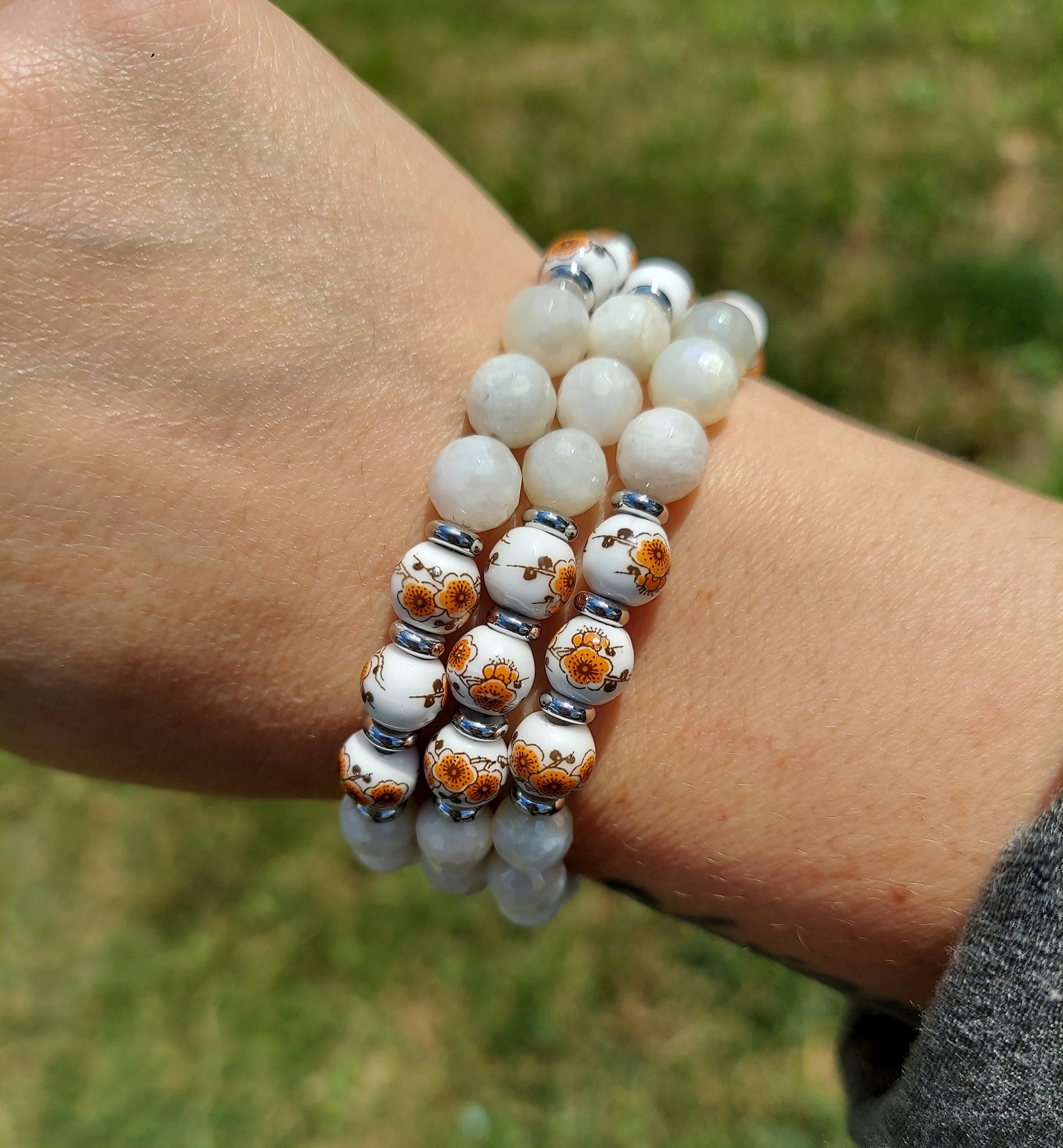 Moonstone Lily Floral Moments Bracelet TJazelle - Main Image