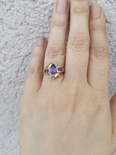 Load image into Gallery viewer, Amethyst Diamond Ring -10K Yellow Gold - Estate Piece