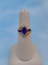 Load image into Gallery viewer, Amethyst Diamond Ring -10K Yellow Gold - Estate Piece