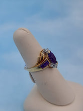 Load image into Gallery viewer, Amethyst Diamond Ring -10K Yellow Gold - Estate Piece