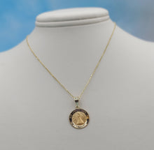 Load image into Gallery viewer, Our Lady of Loreto Medal Charm &amp; Adjustable Chain -14K Yellow Gold