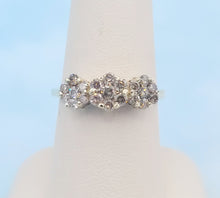 Load image into Gallery viewer, Chocolate Brown Diamond Past, Present &amp; Future Cluster Ring - 10K Yellow Gold