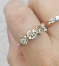 Load image into Gallery viewer, Chocolate Brown Diamond Past, Present &amp; Future Cluster Ring - 10K Yellow Gold