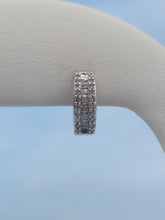 Load image into Gallery viewer, Diamond Huggie Hoop Earrings - Sterling Silver