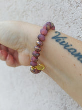 Load image into Gallery viewer, Yellow Gold Filigree Pave with Matte Dusty Rose Bracelet - Special Edition Stash