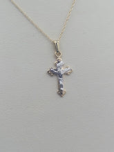 Load image into Gallery viewer, Baby Crucifix and Chain - 14K Yellow &amp; White Gold