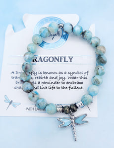 Dragonfly Larimar Charm Bracelet TJazelle Marie s Jewelry Store