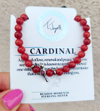 Load image into Gallery viewer, Red Cardinal Beaded Moments Bracelet - TJazelle