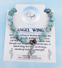 Load image into Gallery viewer, Angel Blessings Larimar Charm Bracelet - TJazelle