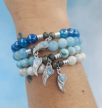Load image into Gallery viewer, Angel Blessings Larimar Charm Bracelet - TJazelle