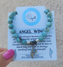 Load image into Gallery viewer, Angel Blessings Larimar Charm Bracelet - TJazelle